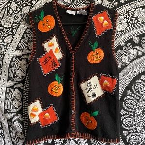 Retro “Ugly” Halloween Knitted Sweater Vest